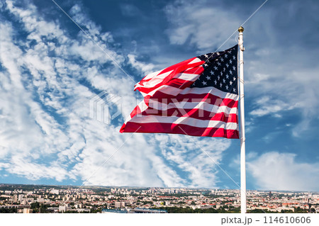 american flag waving american flag waving 114610606