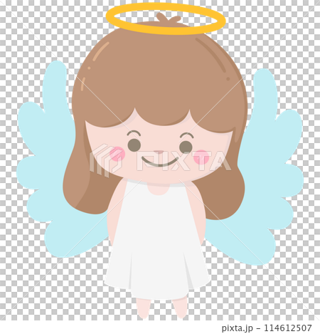 Hand drawn cute cartoon christmas angel girl Hand drawn cute cartoon christmas angel girl 114612507