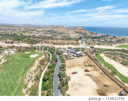 Aerial view of golf course on in Los Cabos, Cabo San Jose, Mexico 114612791