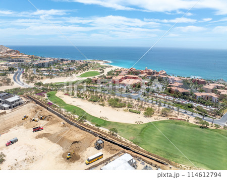 Aerial view of golf course on in Los Cabos, Cabo San Jose, Mexico Aerial view of golf course on in Los Cabos, Cabo San Jose, Mexico 114612794