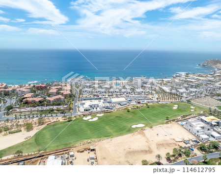 Aerial view of golf course on in Los Cabos, Cabo San Jose, Mexico Aerial view of golf course on in Los Cabos, Cabo San Jose, Mexico 114612795