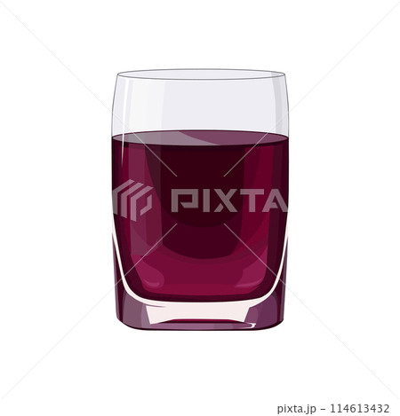 Full glass of pink juice. Isolated vector summer drink for flat design 114613432