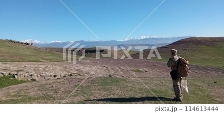 Uzbekistan Pamir mountains. Exploring the Majestic Mountains. A Tourist's Journey. 114613444