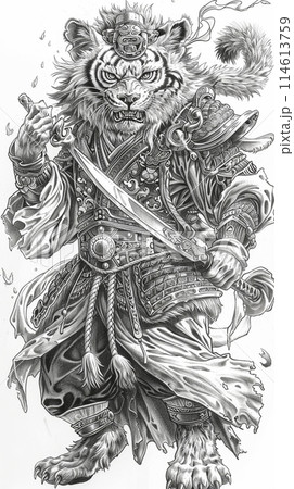 日本画 戦士と獣の神話