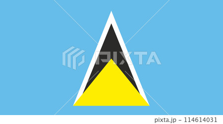 Flag of Saint Lucia. Saint Lucia flag on fabric surface. National symbol 114614031