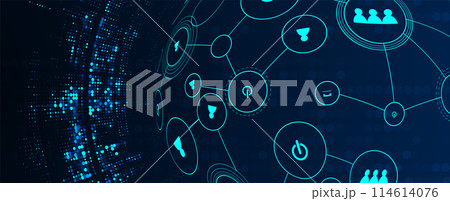 Technology abstract futuristic science background for internet business. Big data concept. Vector art. 114614076