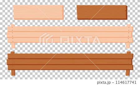 Wood grain subtitle base set Vector material Transparent material Wood grain subtitle base set Vector material Transparent material 114617741