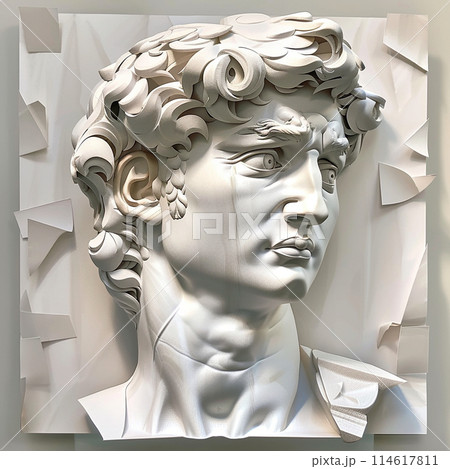 男性の顔 彫像 石像 イラスト 男性の顔 彫像 石像 イラスト 114617811