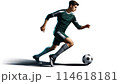 サッカーをする青年 114618181