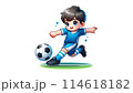 サッカーをする少年 114618182