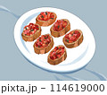 ブルスケッタとブルーのテーブルクロス 114619000