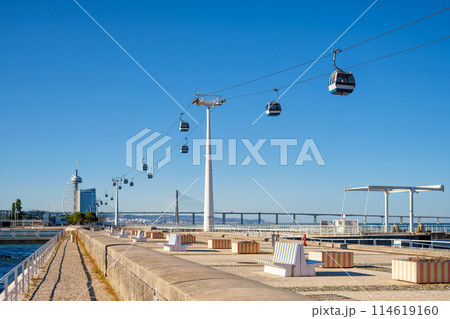Telecabine Cable car in Lisbon, Portugal Telecabine Cable car in Lisbon, Portugal 114619160