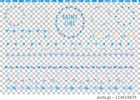 雨季水彩風格線條組/有圖案刷 雨季水彩風格線條組/有圖案刷 114619878