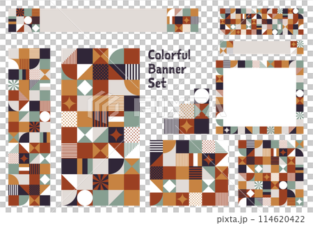 Banner set_geometric pattern 114620422