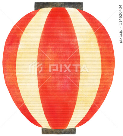 お祭りの提灯 水彩タッチ お祭りの提灯 水彩タッチ 114620434