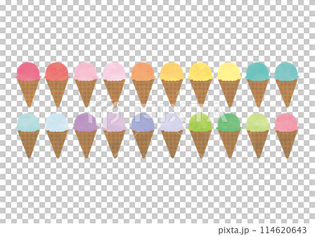 Cute colorful ice cream illustration 114620643