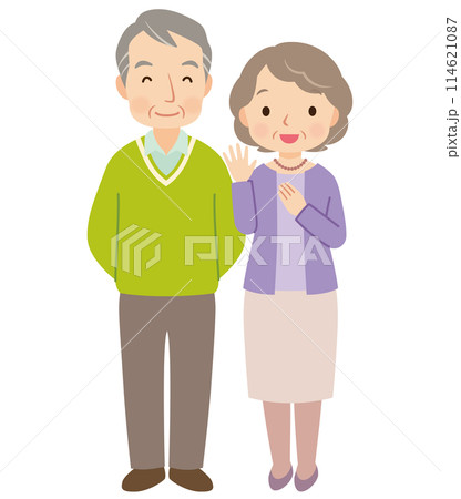 仲の良い高齢者夫婦　シニア 114621087