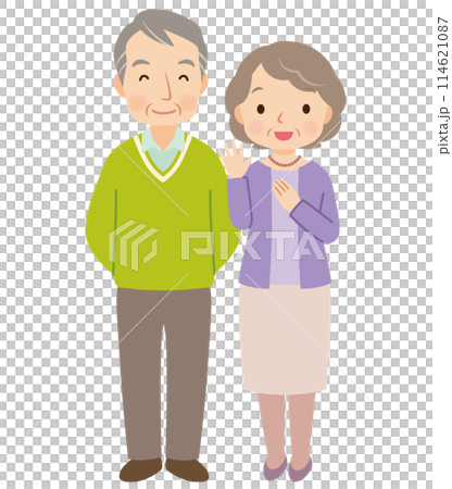 仲の良い高齢者夫婦　シニア 114621087
