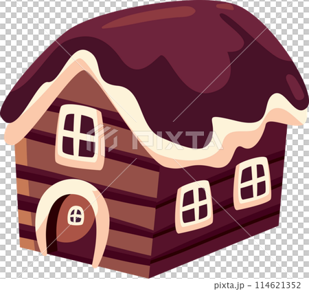 christmas house with chocolate illustration christmas house with chocolate illustration 114621352