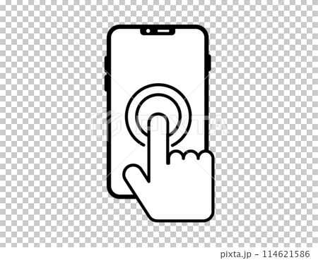 Illustration of operating a smartphone: double tap Illustration of operating a smartphone: double tap 114621586