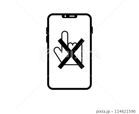 スマホを操作を禁止するイラスト　 114621590