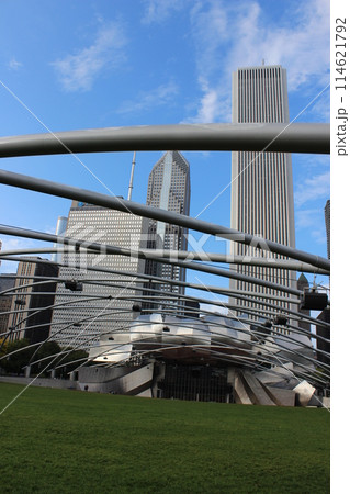 Chicago, USA, Skyscrapers, Sunny Day, Cloud Gate Chicago bean Chicago, USA, Skyscrapers, Sunny Day, Cloud Gate Chicago bean 114621792