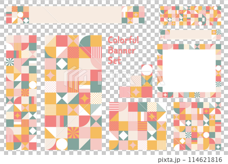 Banner set_geometric pattern 114621816
