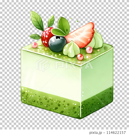 matcha gelatin cake 114622157