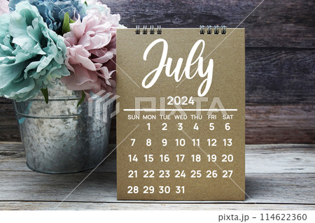 July 2024 annual monthly desk calendar for planning and management 114622360