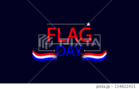 American Pride Trendy Text and USA Flag Design for Flag Day 114622411