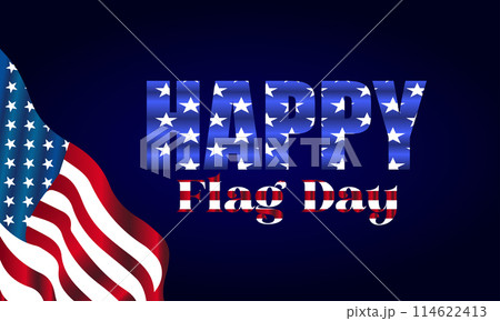 American Pride with Flag Day USA Flag Illustration 114622413