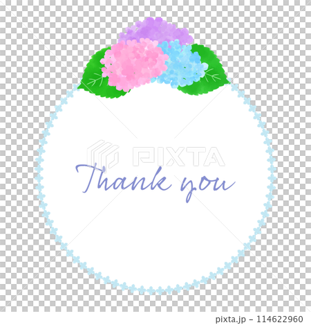 簡單的繡球花圓框 114622960