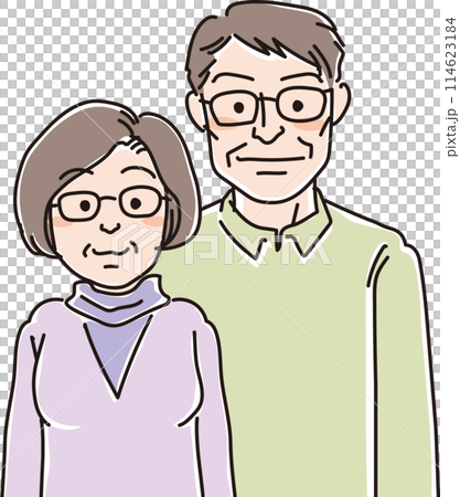 People illustration_Middle-aged men and women_40s and 50s_Elderly couple 114623184