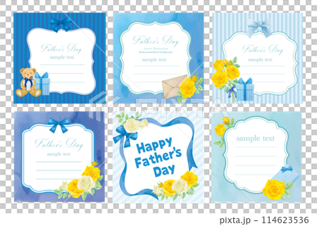 父親節黃色花框與留言卡 114623536