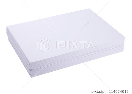 Stack white paper isolated on white background with Clipping Path Stack white paper isolated on white background with Clipping Path 114624015