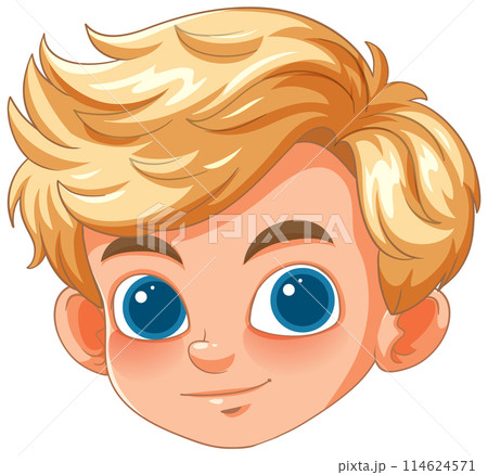 Cheerful Blonde Boy Cartoon Character Cheerful Blonde Boy Cartoon Character 114624571