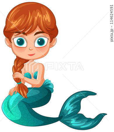 Cute Mermaid with Red Hair Cute Mermaid with Red Hair 114624591