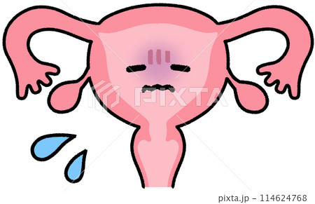 子宮のキャラクター_元気がない 114624768