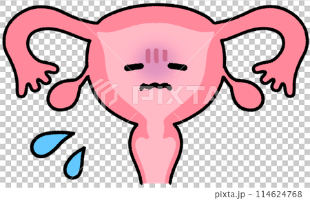 子宮のキャラクター_元気がない 114624768