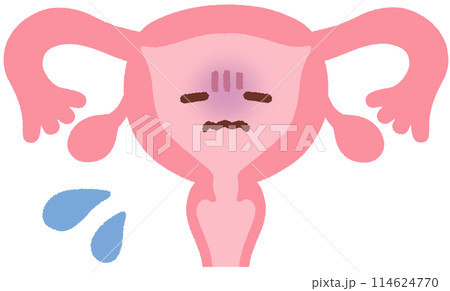 子宮のキャラクター_元気がない 114624770
