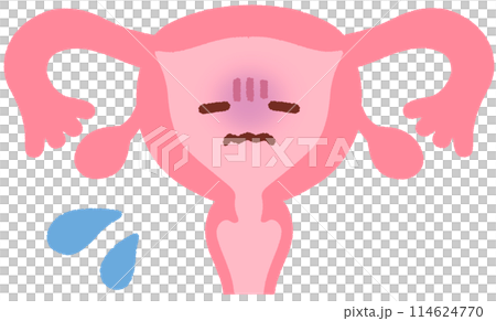 子宮のキャラクター_元気がない 114624770