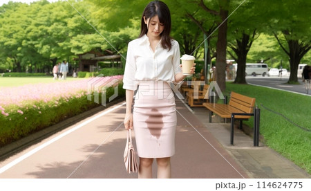 突然切迫性尿失禁した女性 114624775