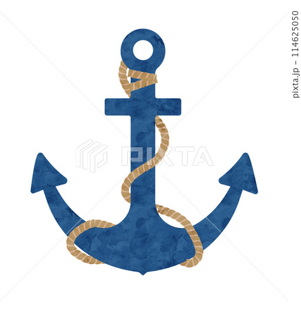 碇とロープの水彩画イラスト いかり 114625050