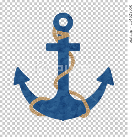 碇とロープの水彩画イラスト いかり 114625050