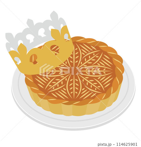 ガレット・デ・ロワのイラスト ガレット・デ・ロワのイラスト 114625901