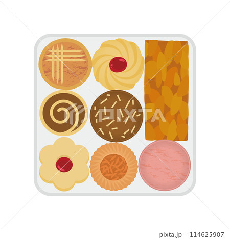 四角いクッキー缶のイラスト 114625907
