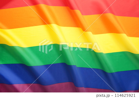 A rainbow flag background with copy space 114625921