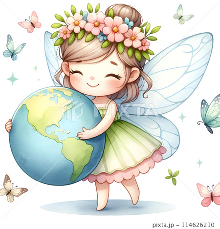 fairy with globe 114626210