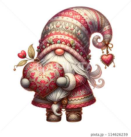 Valentine gnome with heart 114626239