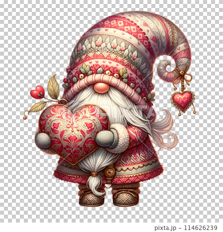 Valentine gnome with heart 114626239